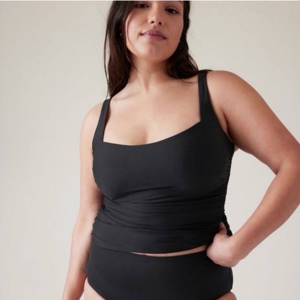 Athleta Square neck bra cup tankini Women's Navy Swim Top